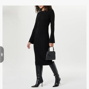 The Drop Women's Fernanda Bell Sleeve Ribbed Sweater Dress